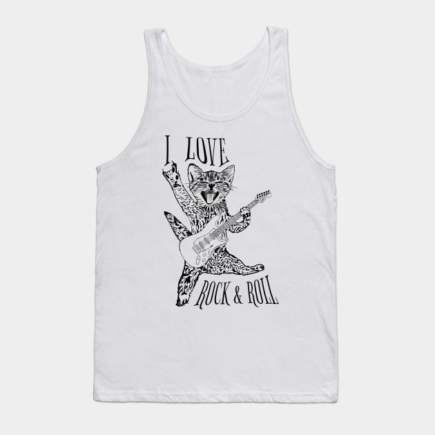 I love rock and roll and black cats rock on, you rock ASL Tank Top by BrederWorks